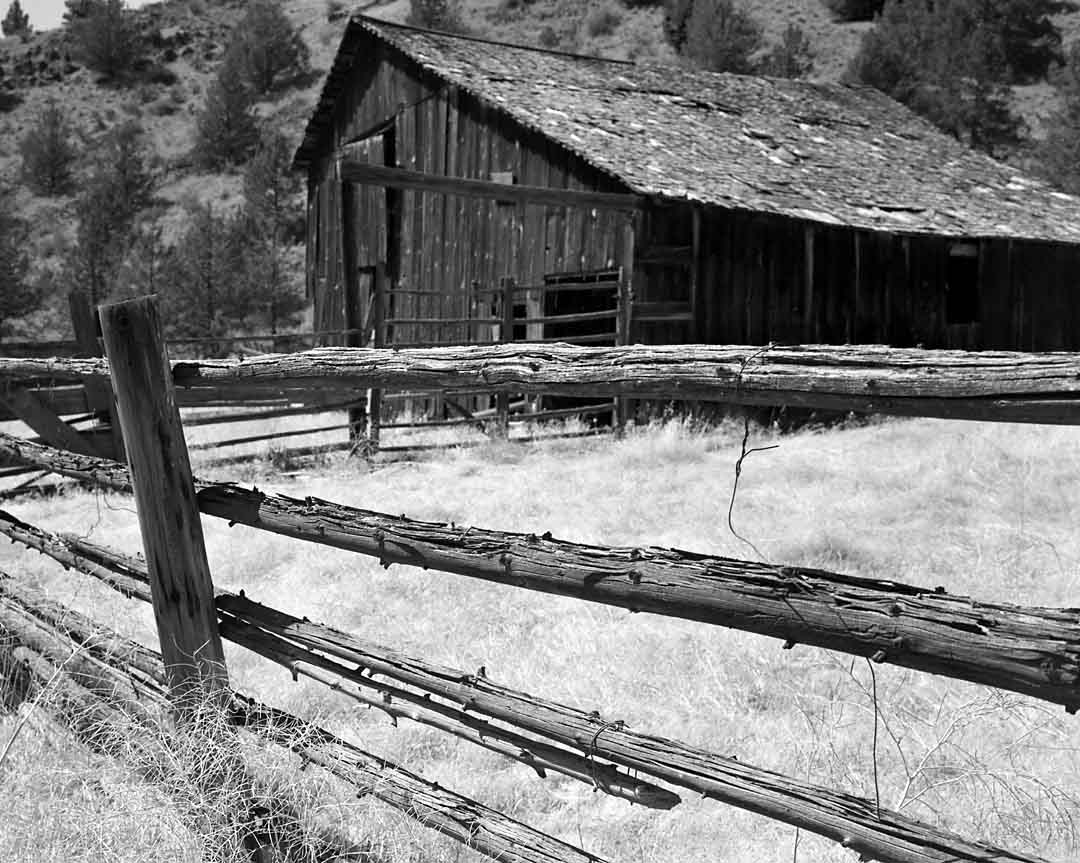 Fence and Barn, Fossil, Oregon, USA, 2003