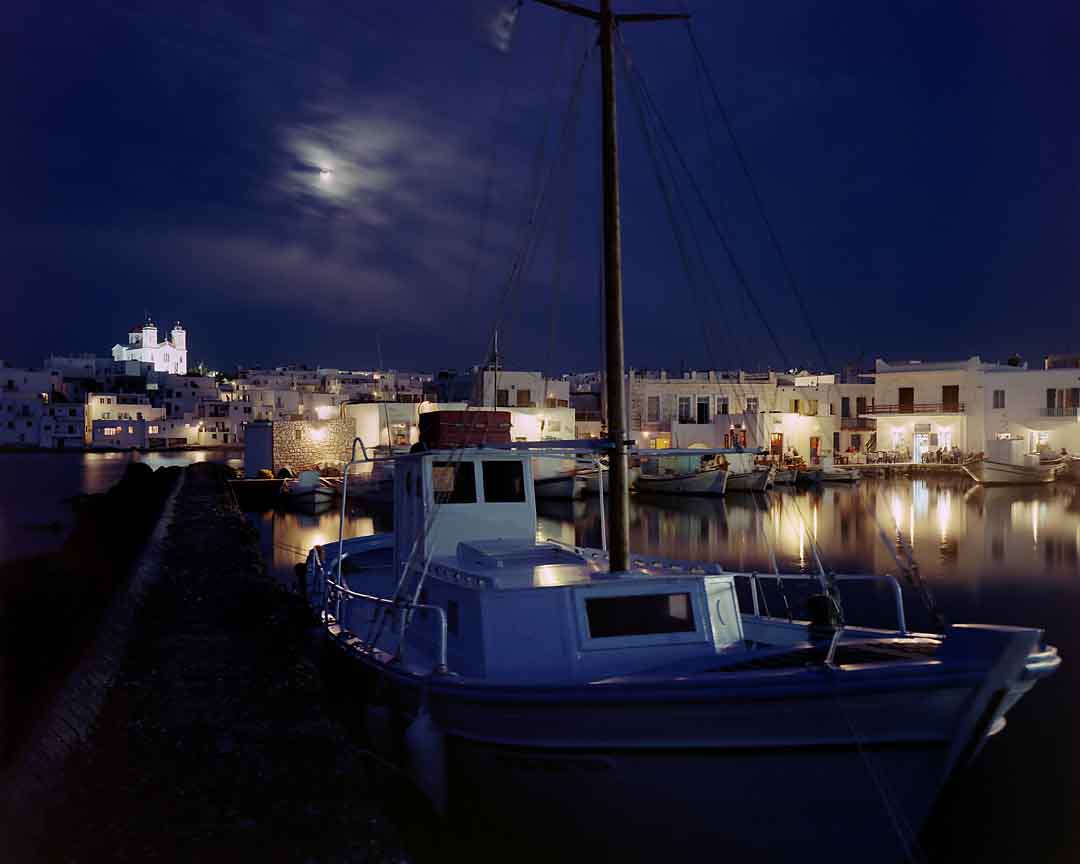 Naoussa Harbor Night #5, Paros, Greece, 2002