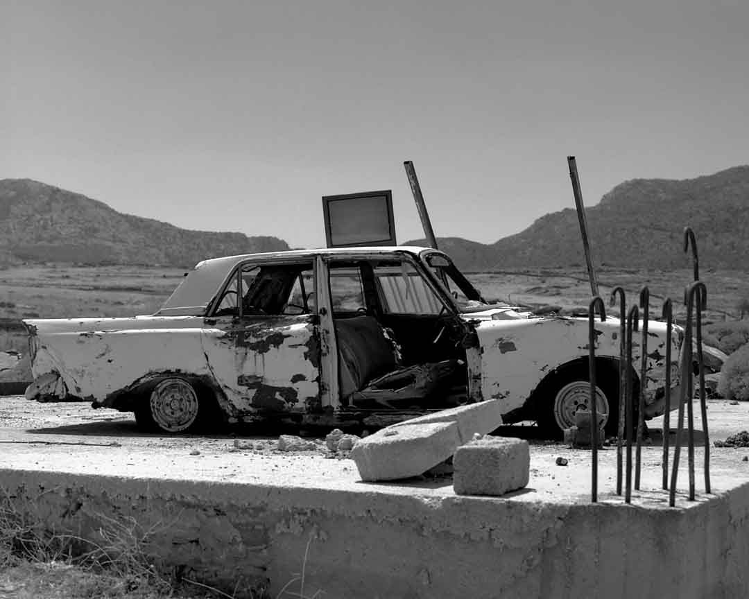 Car and Television, Naxos, Greece, 2001