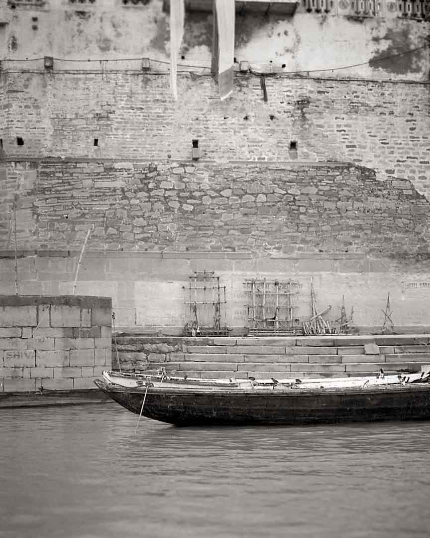 Boat against Ghat #1, Varanasi, India, 2005