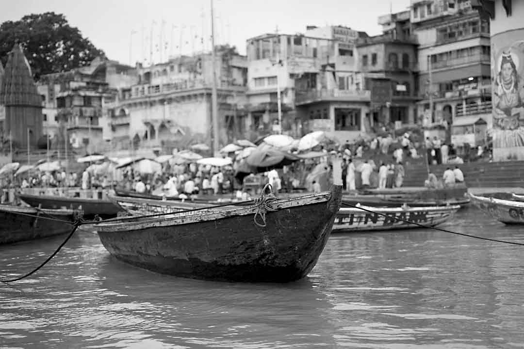 Boat against Ghat #2, Varanasi, India, 2005