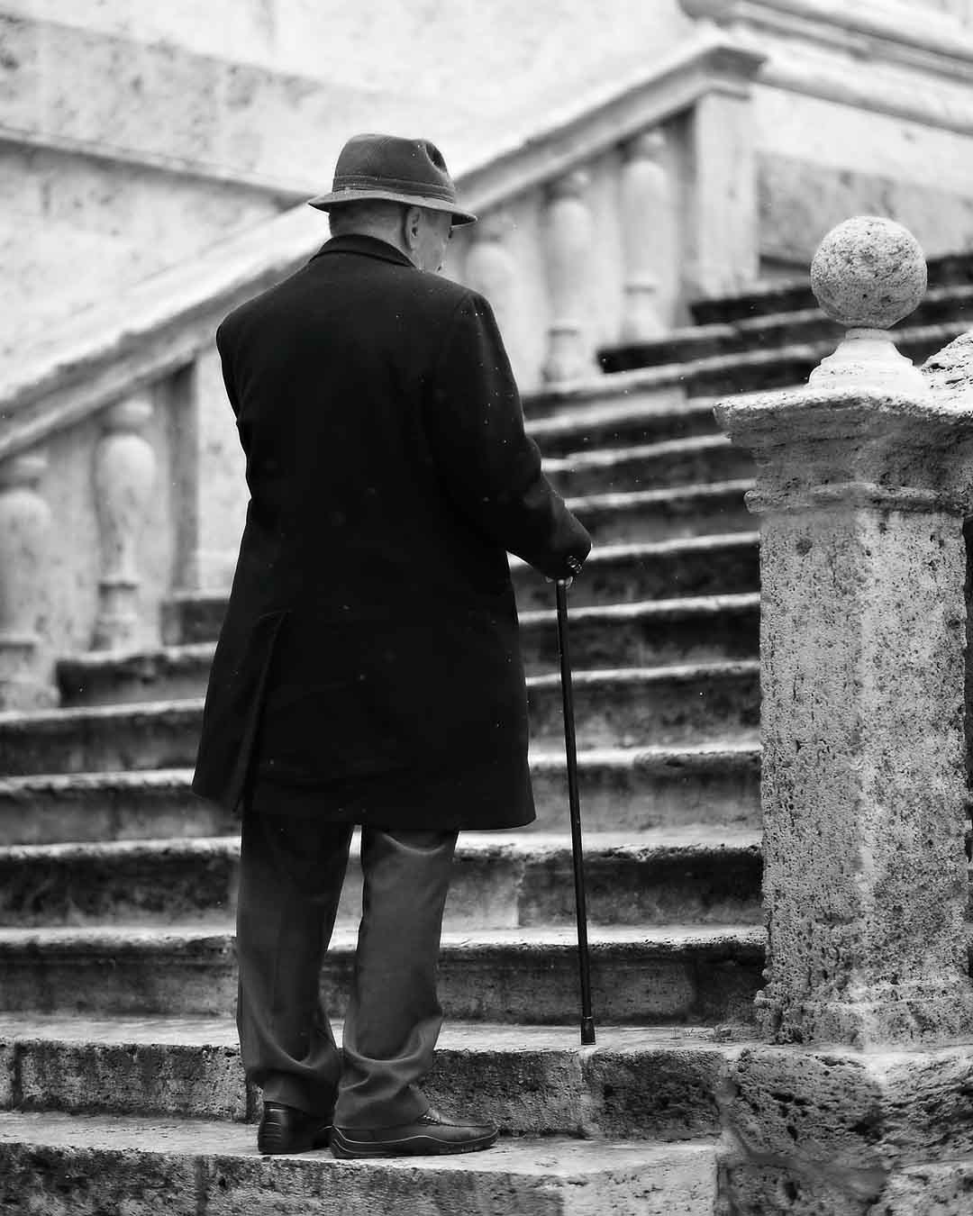 Man on stairs #1, Siena, Italy, 2008